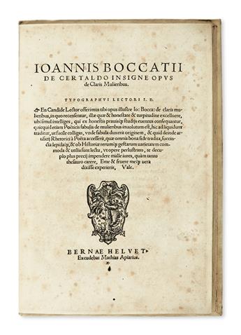 BOCCACCIO, GIOVANNI. De claris mulieribus.  1539